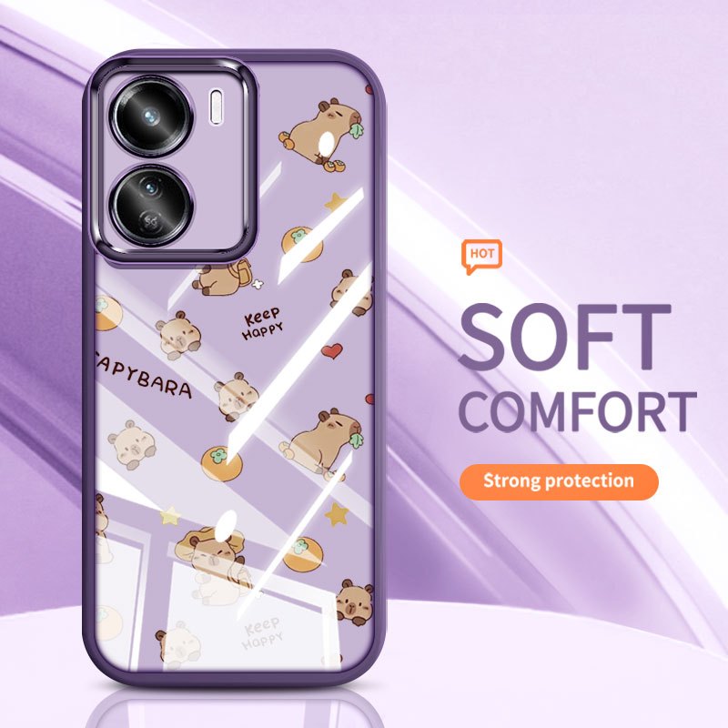 YBD Cho Vivo Y36 Y27 Y27S Y17S Y28 5G Y02S Y16 Y56 5G Ốp Lưng Điện Thoại Gấu Nhỏ Kapibala Otter