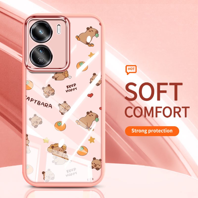 YBD Cho Vivo Y36 Y27 Y27S Y17S Y28 5G Y02S Y16 Y56 5G Ốp Lưng Điện Thoại Gấu Nhỏ Kapibala Otter