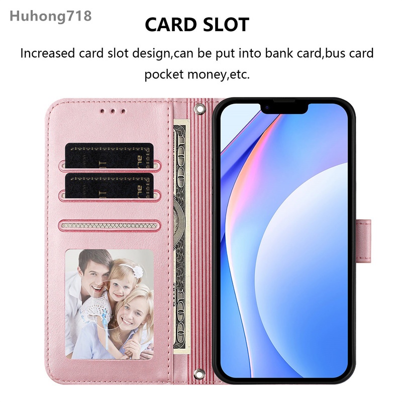 Dành Cho Iphone 15 16 16E 17 17E Air Plus Pro Max SE 2 3 2020 2022 X XS XR Vỏ Điện Thoại Da PU RFID Chặn Gấp Khe Cắm Thẻ Lật Bao
