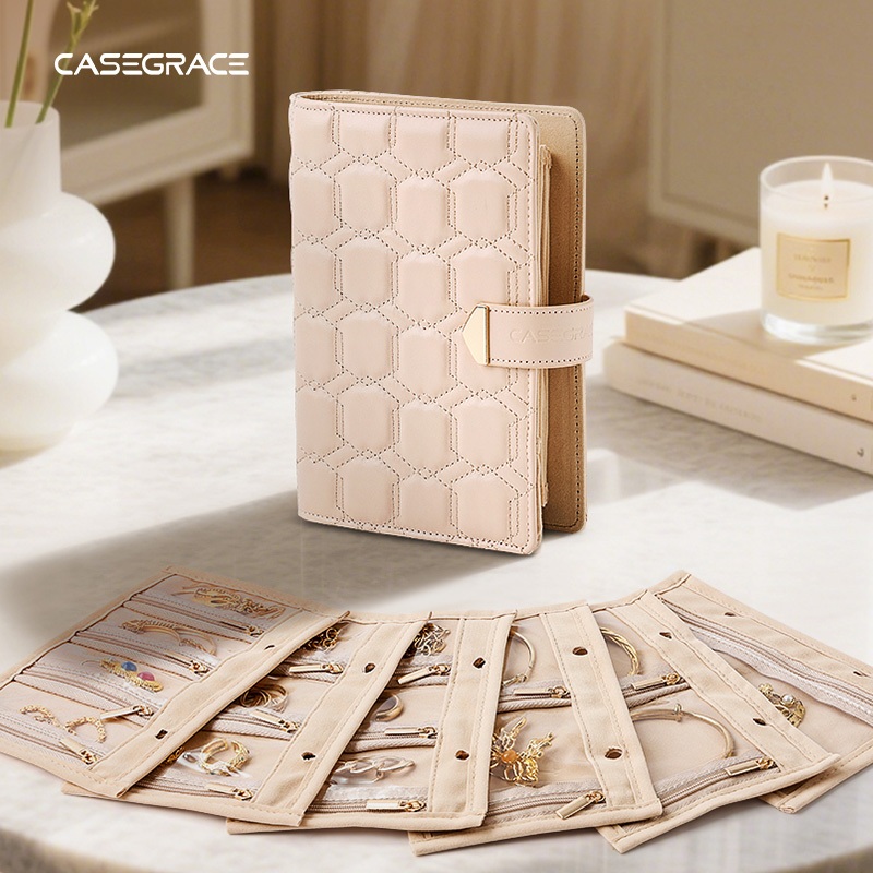Túi đựng đồ trang sức du lịch Hộp đựng đồ trang sức Hộp đựng sách Chất kết dính có dây kéo trong suốt Túi đựng đồ trang sức nhung Túi đựng đồ cần thiết cho nhẫn Vòng cổ Bông tai