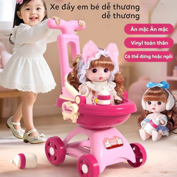 Xe đẩy em bé Xe đẩy búp bê cho bé Xe đẩy búp bê Xe có thể gập lại Đồ chơi xe búp bê trẻ em