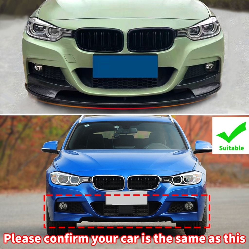 M Style Chỉnh Cản Trước Lip Chin Splitter Deflector Cho Xe BMW 3 Series F30 F31 Phiên Bản Thể Thao Như 335i 328i 330i 340i 320d 330d 2013 2014 2015 2016 2017 2018 Air Dam