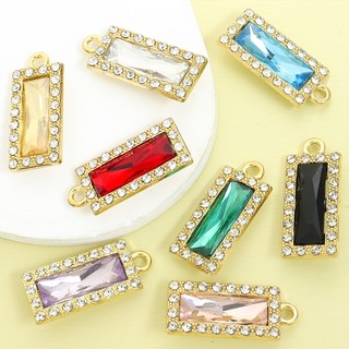 10 Chiếc Sáng Bóng 8 Màu Pha Lê Kim Cương Giả Khảm Hình Chữ Nhật Quyến Rũ - Hình Học Tinh Tế Dải Dài Hình Dạng Mặt Dây Chuyền Cho DIY Xương Đòn Dây Chuyền Vòng Cổ Bông Tai Móc Khóa Trang Trí Quần Áo