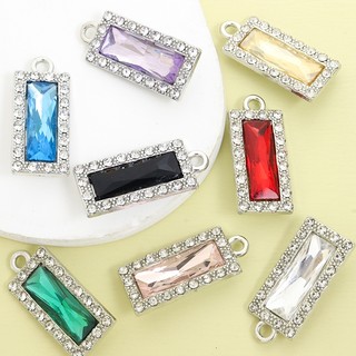 10 Chiếc Sáng Bóng 8 Màu Pha Lê Kim Cương Giả Khảm Hình Chữ Nhật Quyến Rũ - Hình Học Tinh Tế Dải Dài Hình Dạng Mặt Dây Chuyền Cho DIY Xương Đòn Dây Chuyền Vòng Cổ Bông Tai Móc Khóa Trang Trí Quần Áo