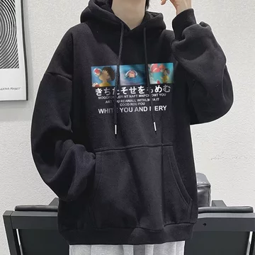 Áo hoodie [M-8XL] Áo hoodie nam thương hiệu thời trang đường phố Nhật Bản Áo hoodie nam thương hiệu thời trang hoạt hình cá tính in họa tiết anime áo chui đầu bỏ túi cỡ lớn mũ trùm đầu dài tay thông t