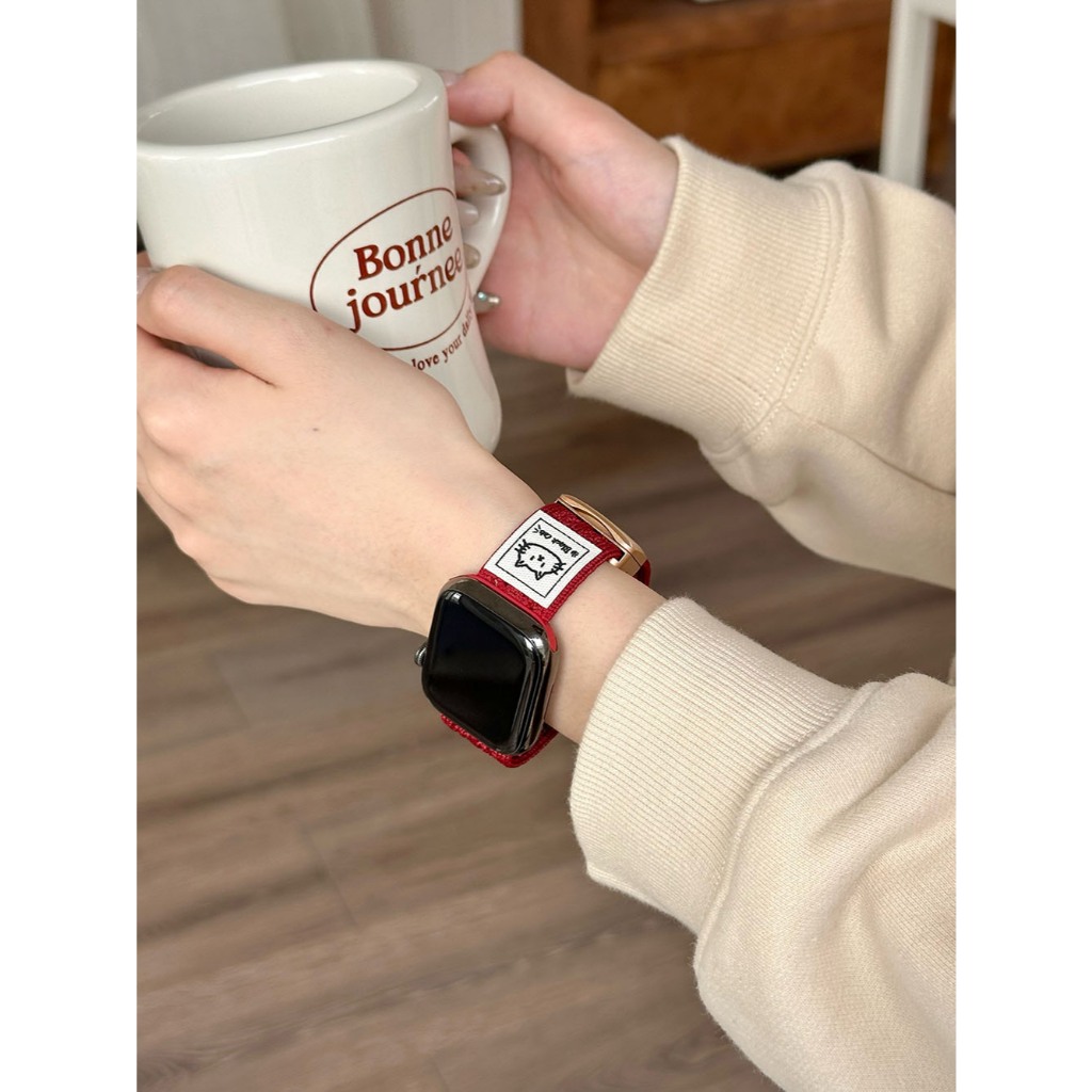 Nữ Lỗ Thông Gió Mèo Nylon Dây Đeo Mùa Hè Thích Hợp Cho Apple Watch S11 SE3 Ultra3 S10 S9 S8 SE S7 S6 Ultra 49mm 46mm 40mm 44mm 41mm 45mm Dây Đeo Tay