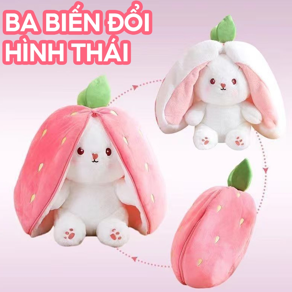 Strawberry Bunny Plush Doll Cute Carrot Rabbit Fruit Toy Soft Birthday Gift for Kids