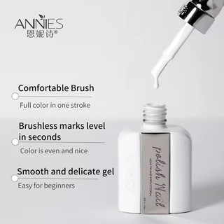 ANNIES Đen Trắng Sơn Móng Tay Keo Phong Cách Mới San Bằng Không Đánh Dấu Lâu Dài Quang Trị Liệu Keo Nail Shop Deed