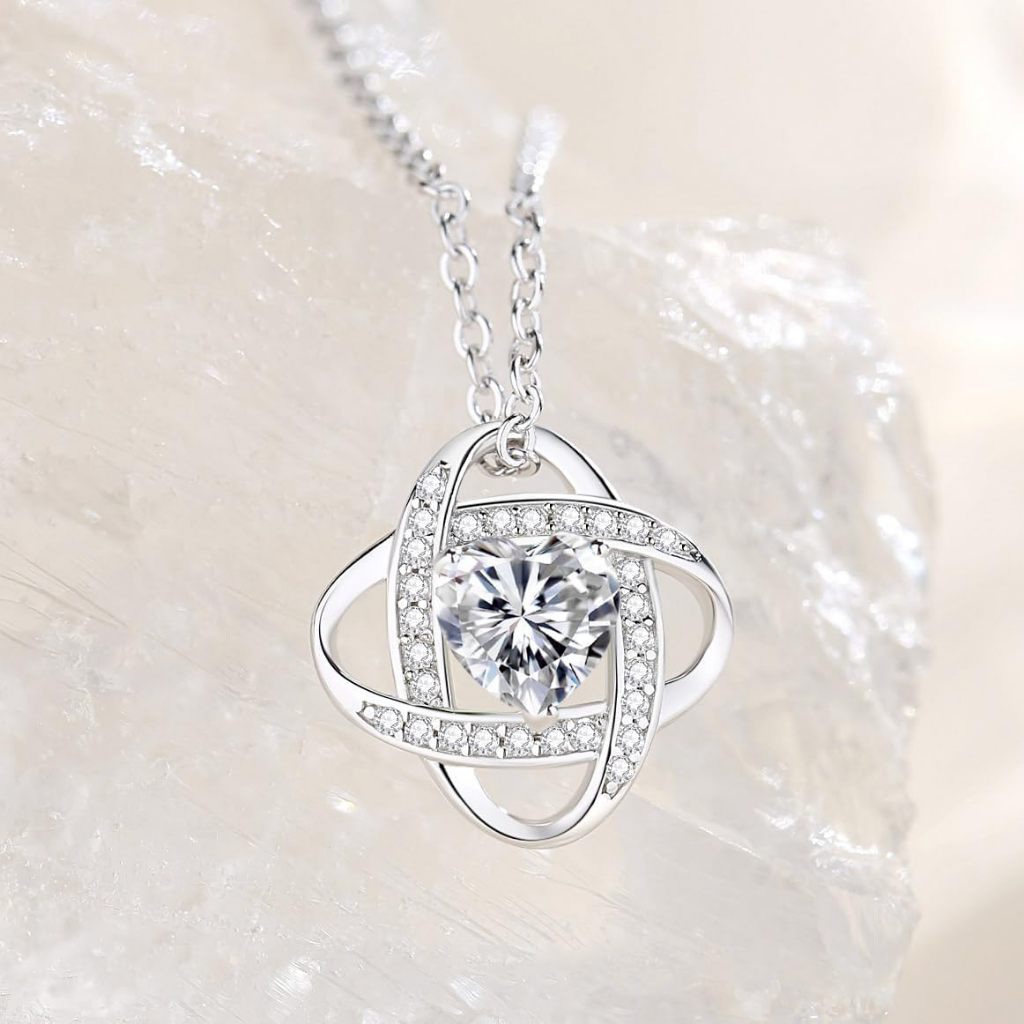 FanciMe REAL Sterling Silver 1 Carat 6.5mm EF Color VVS tổng hợp Moissanite, Dây chuyền 16 + 2 Inch