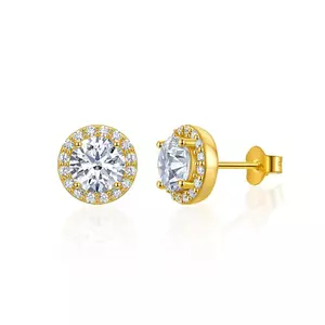 Bông tai Unisex FANCIME S925 Halo Bông tai đính đá Zircon tổng hợp