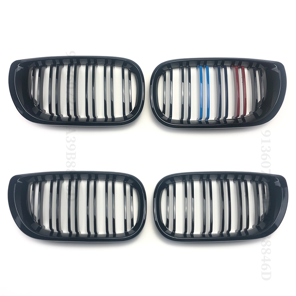 Lưới Tản Nhiệt Thận Đôi Cho Xe BMW 3 Series E46 4 Cửa Hoặc 2 Cửa 2002 2003 2004 2005 2006 3 Màu M Tạo Kiểu Lưu Diễn Cản Trước Hood Nướng Tản Nhiệt Lưới Điều Chỉnh Phụ Kiện