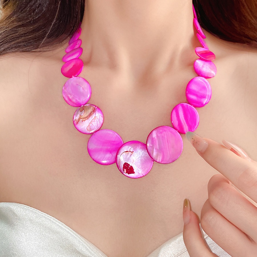 Vòng Cổ Vỏ Tròn Tự Nhiên Hàn Quốc Thiết Kế Niche Dây Xích Xương Đòn Mùa Hè Phụ Kiện Bên Biển Cho Nữ