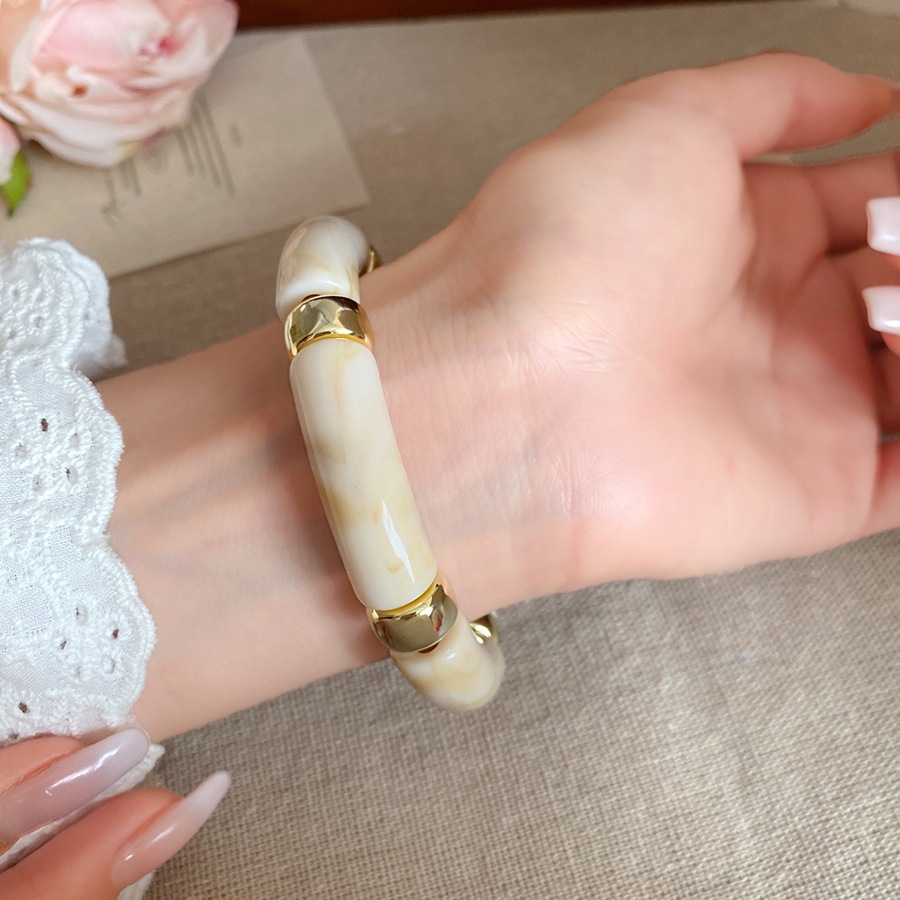 Vòng tay acrylic nhiều lớp, phong cách cổ điển châu Âu và Mỹ, trang sức thời trang cá nhân