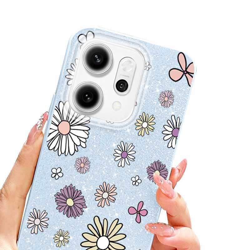 Ốp Điện Thoại Thời Trang YBD Cho OPPO A6T A6 Pro A6X A6S Reno 14 Pro Reno 14F 5G Đầy Màu Sắc Pháo Hoa Cúc Nghệ Thuật Vỏ