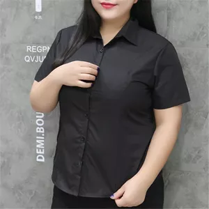 Của Tôi 4 Màu size m10XL 4 Màu Tay Ngắn Mới Trắng Đen Hồng Xanh Áo Sơ Mi Nữ Slim Chuyên Nghiệp Áo Sơ Mi