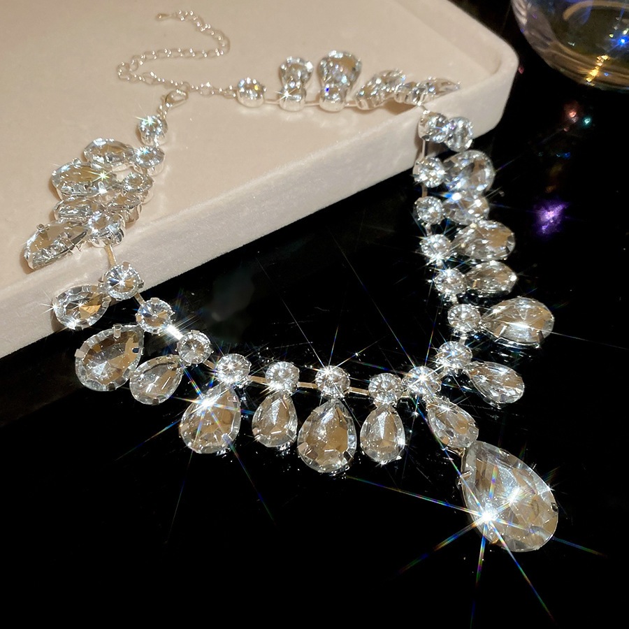 [Jewbeauty] Bộ bông tai và mặt dây chuyền đính kim cương - Thời trang và sang trọng