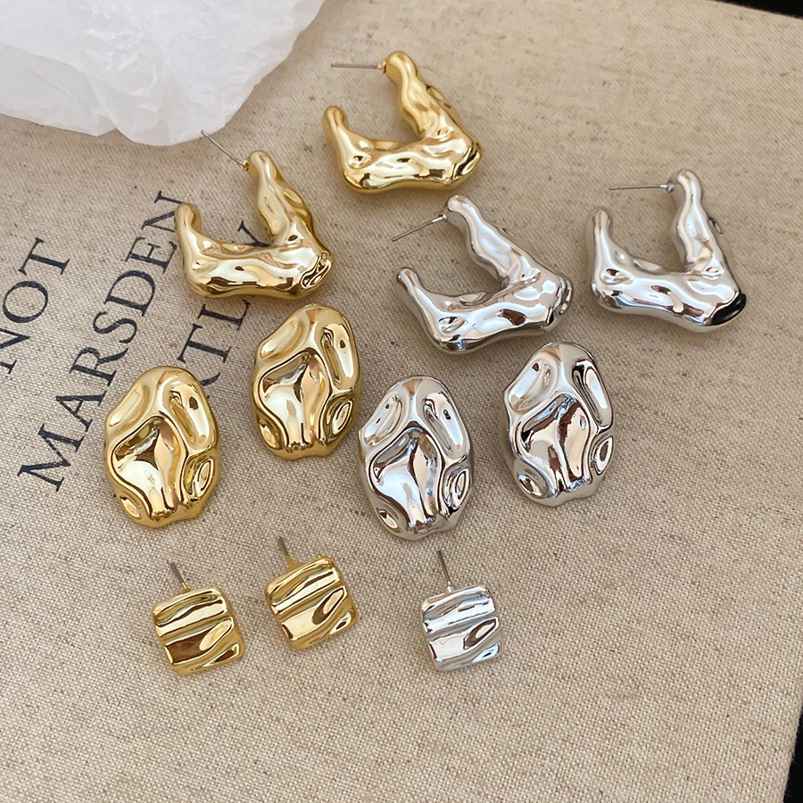[Jewbeauty] Khuyên tai hình bầu dục acrylic xếp li, thời trang và cao cấp phong cách Âu Mỹ, bông tai sang trọng nhẹ nhàng