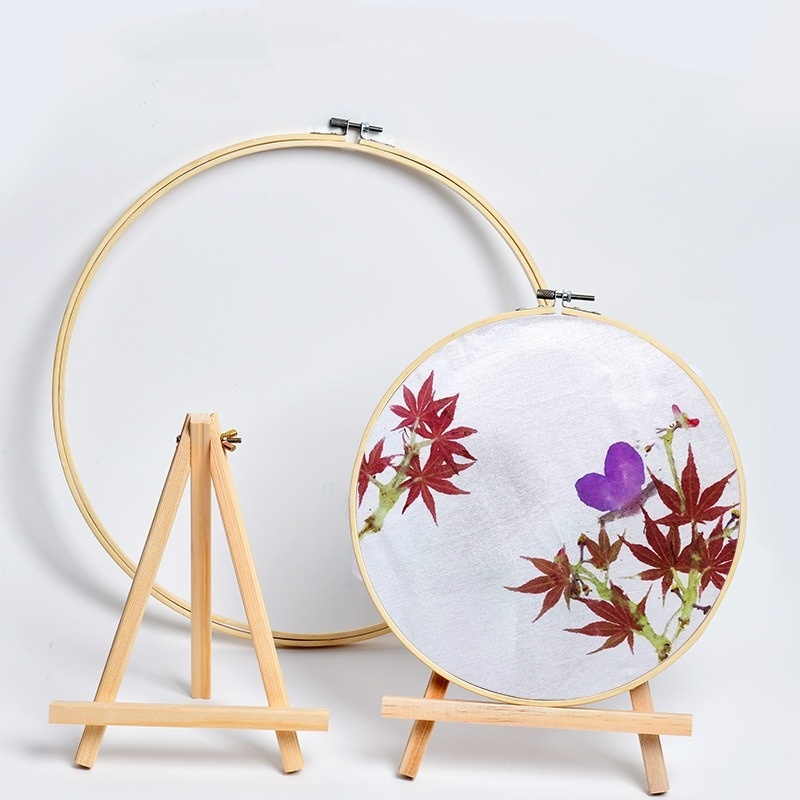 Cyinyp Tre Khung Thêu Nhẫn DIY Thêu Paing Cross Kit Tròn Khung Tre Dụng Cụ May Trang Trí Nhà Cửa Vinh Quang