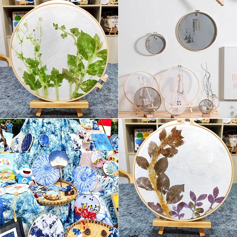 Cyinyp Tre Khung Thêu Nhẫn DIY Thêu Paing Cross Kit Tròn Khung Tre Dụng Cụ May Trang Trí Nhà Cửa Vinh Quang