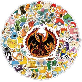 102 Miếng Dán Hoạt Hình Pokemon Đồ Chơi Trẻ Em Dễ Thương Bỏ Túi Quái Vật Chống Thấm Nước Trang Trí Miếng Dán