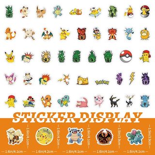 102 Miếng Dán Hoạt Hình Pokemon Đồ Chơi Trẻ Em Dễ Thương Bỏ Túi Quái Vật Chống Thấm Nước Trang Trí Miếng Dán
