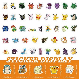 102 Miếng Dán Hoạt Hình Pokemon Đồ Chơi Trẻ Em Dễ Thương Bỏ Túi Quái Vật Chống Thấm Nước Trang Trí Miếng Dán