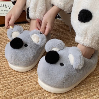Xixitiao Nữ Mềm Mại Dễ Thương Baotou Phong Cách Dễ Thương Hoạt Hình Koala Sang Trọng Ấm Áp Hộ Gia Đình Giày Cotton