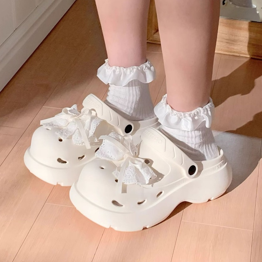 XIXITIAO Dép Nữ Đế Dày Cao lolita Mùa Hè Phong Cách Mới Thoải Mái Đi Biển Ngoài Trời