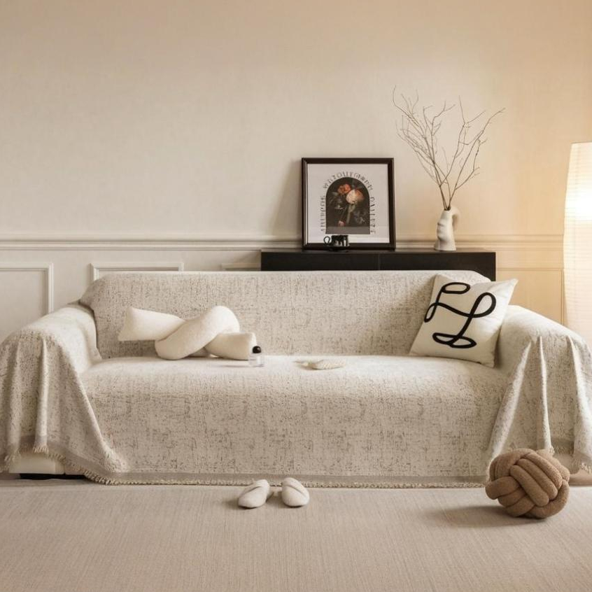 Mềm Chenille Sofa Dành Cho Sofa Phần Đất Nước Mộc Mạc Viền Ghế Dành Cho Chó Loveseat Cover Futon Cover Hình Chữ L Có Thể Giặt Bảo Vệ Ghế