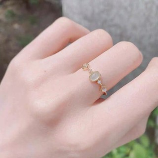 Nhẫn Tinh Moonstone Tự Nhiên Pha Lê Nhẫn Vàng Nữ Có Thể Điều Chỉnh Kích Nhật Bản aget* Đá Quý Phong Thuỷ