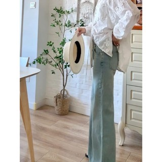 Hàn Quốc Nữ Thời Trang retro Dài Tay Cổ Tròn Cổ Tròn Ren Áo Sơ Mi Trắng