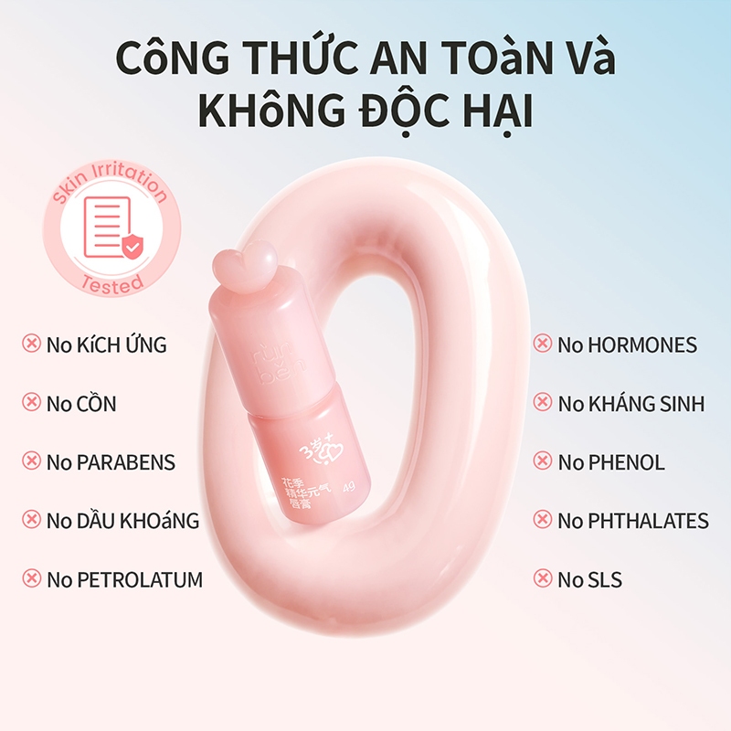 RUNBEN Son Dưỡng Môi Trẻ Em Dưỡng ẩm Và Ngăn Ngừa Nứt Nẻ, Son Môi đổi Màu 4g