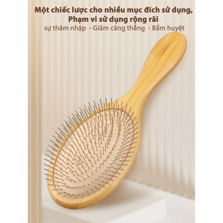 Lược Đệm Không Khí Massage Da Đầu Kinh Tuyến Lông Tơ Đầu Lâu Top Nữ Đặc Biệt Tóc Dài Thắt Nút Hộ Gia Đình Thép Kim Đệm Không Khí Lược