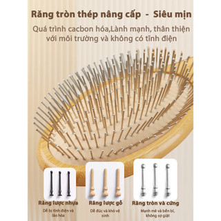 Lược Đệm Không Khí Massage Da Đầu Kinh Tuyến Lông Tơ Đầu Lâu Top Nữ Đặc Biệt Tóc Dài Thắt Nút Hộ Gia Đình Thép Kim Đệm Không Khí Lược