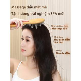 Lược Đệm Không Khí Massage Da Đầu Kinh Tuyến Lông Tơ Đầu Lâu Top Nữ Đặc Biệt Tóc Dài Thắt Nút Hộ Gia Đình Thép Kim Đệm Không Khí Lược
