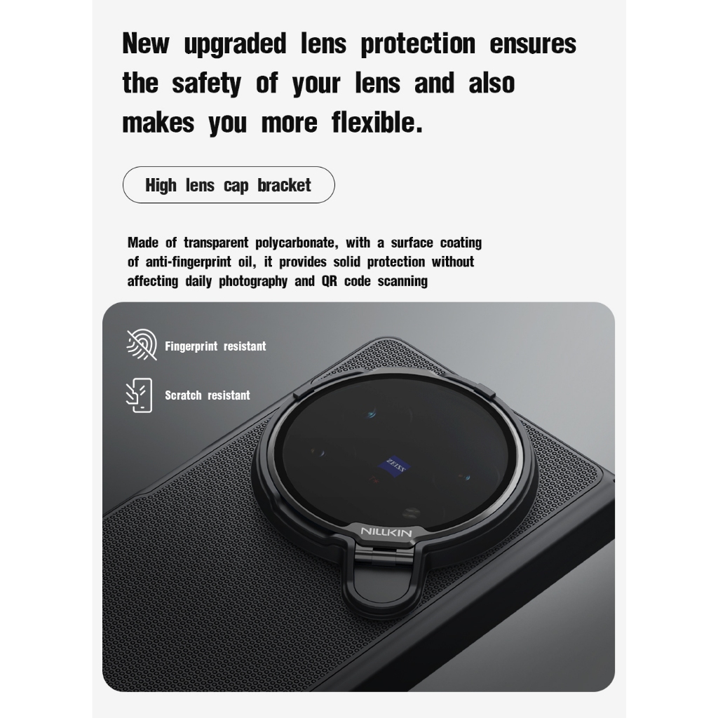 Nillkin Cho Vivo X Fold 5 Siêu Mờ Shield Prop PC Chống Sốc Chống Rơi Bảo Vệ Ống Kính Máy Ảnh Chân Đế Từ Cứng Ốp lưng Vỏ
