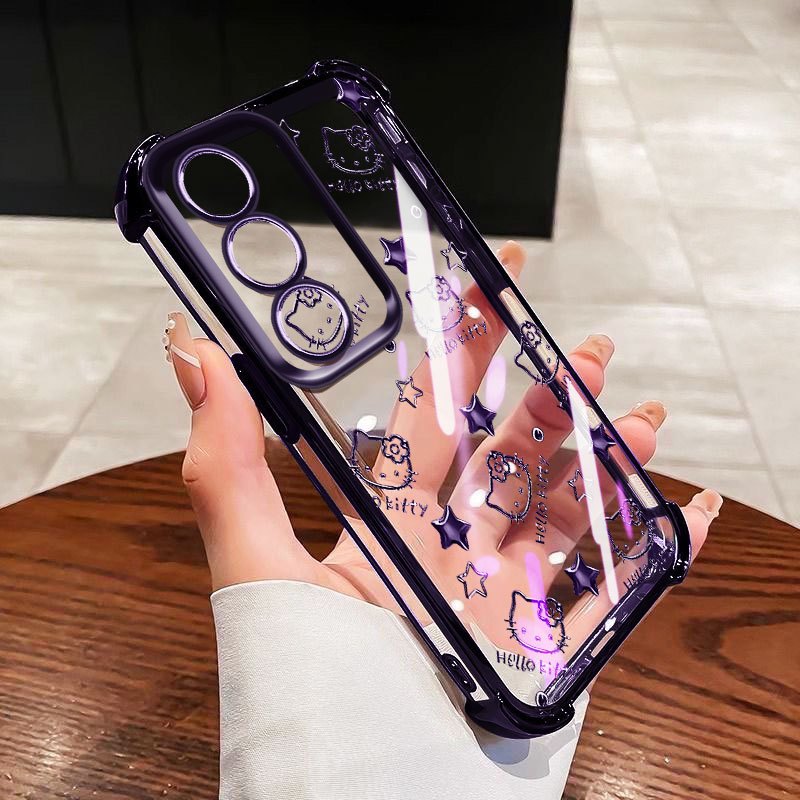 YBD Chống Rơi Bốn Góc Cho OPPO A5 A5i Pro A3 Pro 2025 Ốp Điện Thoại Trong Suốt Rỗng Ra Họa Tiết Nhân Vật Hoạt Hình