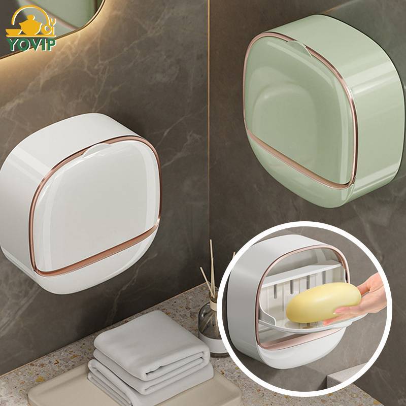 Yovip 1 Hộp Xà Phòng Đấm Miễn Phí Hộp Xà Phòng Treo Tường Hộ Gia Đình Thoát Nước Cao Cấp Lưu Trữ Phòng Tắm Vệ Sinh Xà Phòng VN