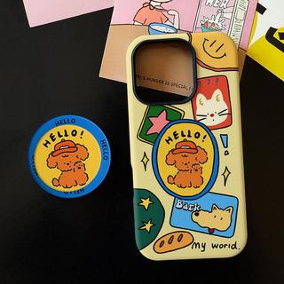 Ốp bảo vệ chân đế hình chú chó con Teddy dễ thương 2 trong 1 cho iPhone 11 12pro 13pro max 15pro 15promax 14promax 14 pro 16 pro max 16 plus 17 17 Air 17 pro 17 pro max 2 trong 1 ốp lưng