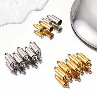 Phụ kiện trang sức DIY - Ống dài khóa từ tính thép không gỉ mạ vàng 18K