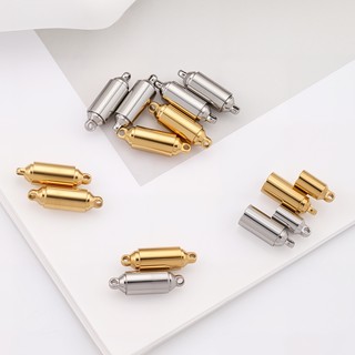 Phụ kiện trang sức DIY - Ống dài khóa từ tính thép không gỉ mạ vàng 18K