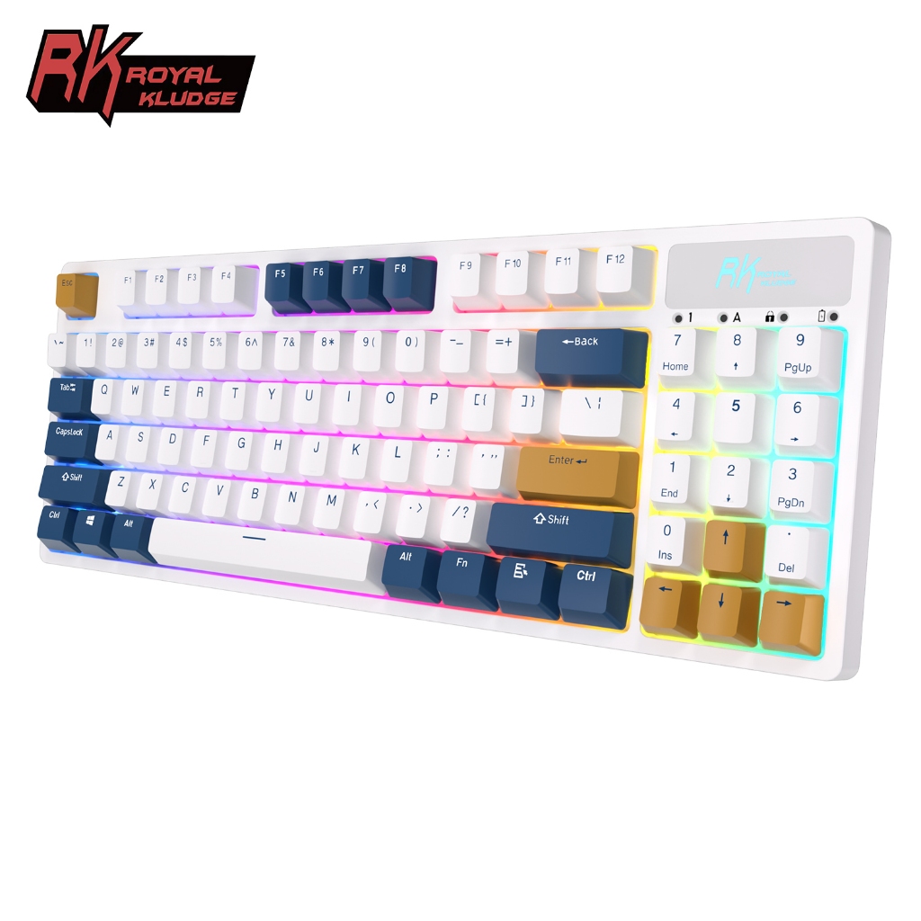 Bàn phím cơ Rk Royal Kludge Rgb 3 chế độ Bt5.0 2.4g USB C 89 phím thay ...