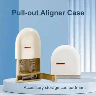Hộp đựng niềng răng/aligner/răng giả di động 1 máy tính, kéo ra, bảo vệ, làm sạch