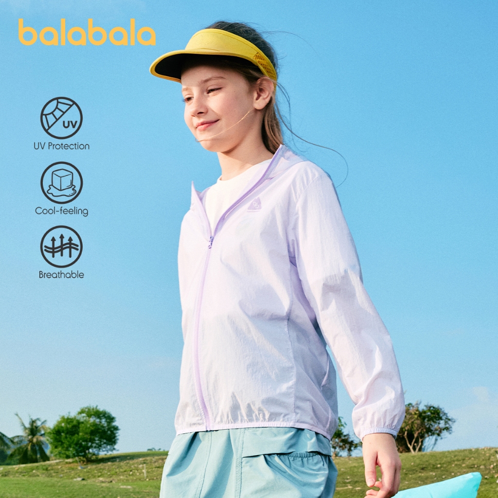 Balabala Quần Áo Trẻ Em Bé Trai Bé Gái 2025 Mùa Hè Mỏng Coolskin Áo Khoác Mát