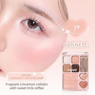 Bảng Phấn Mắt Đa Năng NOVO 8 Màu - Matte Glitter Chống Thấm Nước Lâu Dài Phong Cách Hàn Quốc Độ bão Hòa Thấp Trang Điểm Mắt 6511