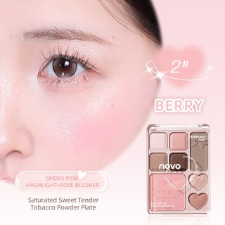 Bảng Phấn Mắt Đa Năng NOVO 8 Màu - Matte Glitter Chống Thấm Nước Lâu Dài Phong Cách Hàn Quốc Độ bão Hòa Thấp Trang Điểm Mắt 6511