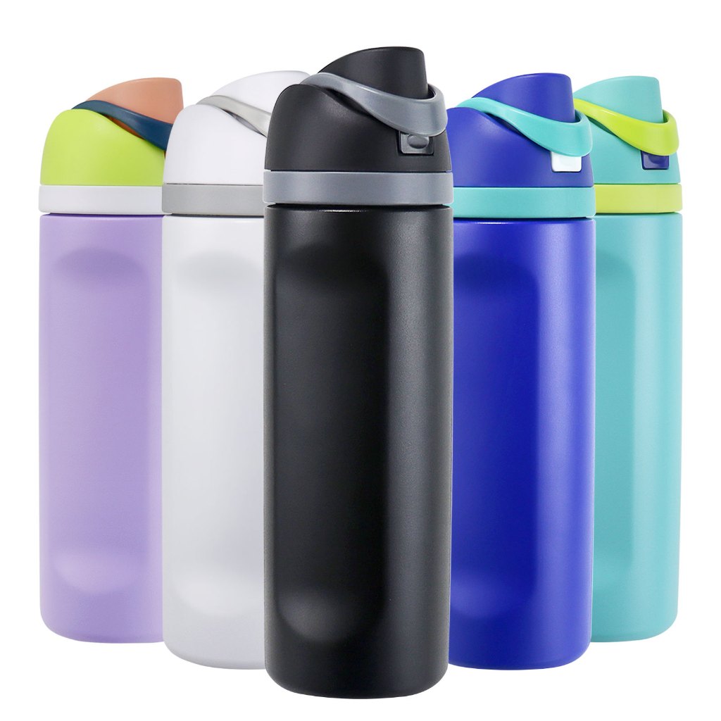 Product image Bình nước thể thao cách nhiệt GEMFUL 750ml / 1L có ống hút Cốc du lịch không chứa BPA 24oz / 32oz 1