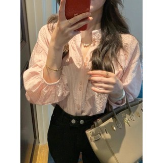 Áo sơ mi dài tay sọc nữ phong cách Hàn Quốc