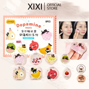 XIXI 8 Chiếc Bột Puff Set Màu Hồng Mềm Sử Dụng Kép Kem Nền Ướt & Khô, Bọt Biển Trang Điểm & Thiết Kế Hợp Thời Trang NO.J135