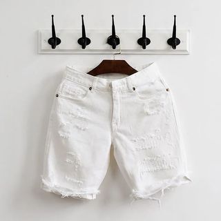 Quần short nam rách denim trendy màu xanh PL13